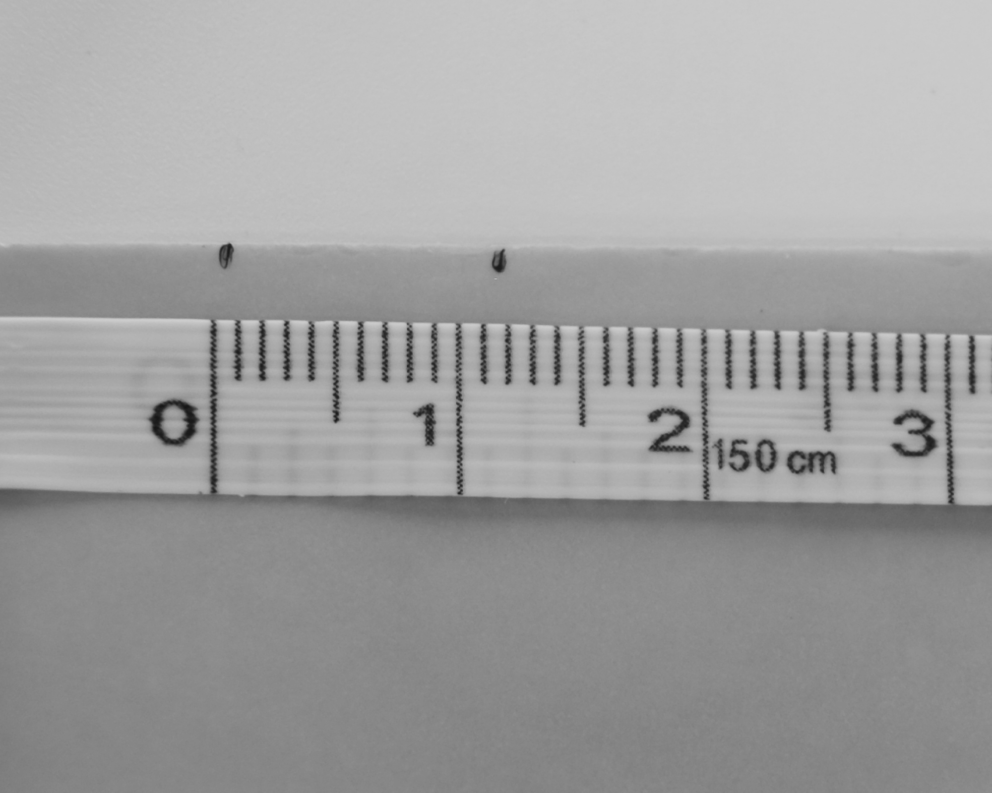 a ruler and a marked tape for nail size measurement
